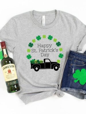 Happy St Patricks Day Shirt, Patricks Vintage Truck Shirt, Saint Patricks Day Family Matching Shirt