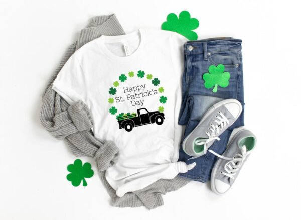 Happy St Patricks Day Shirt, Patricks Vintage Truck Shirt, Saint Patricks Day Family Matching Shirt - Image 2