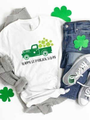 Happy St Patricks Day Shirt, Saint Patricks Day Shirt, Patricks Vintage Truck Shirt, Saint Patricks Day Family Matching Shirt