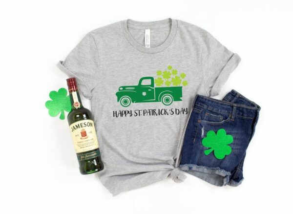 Happy St Patricks Day Shirt, Saint Patricks Day Shirt, Patricks Vintage Truck Shirt, Saint Patricks Day Family Matching Shirt - Image 2