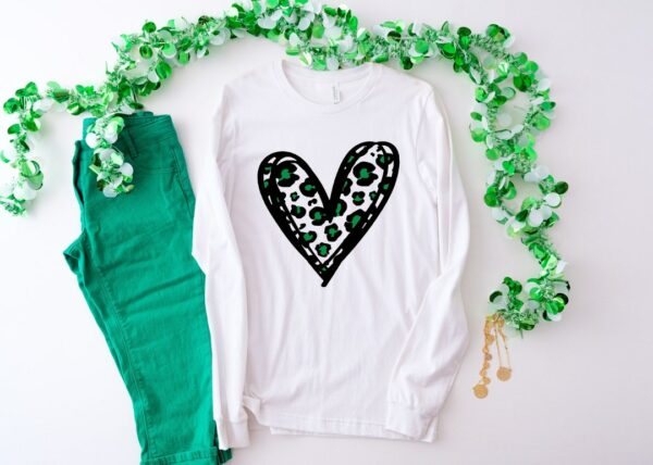 Lucky Cheetah Heart Shirt, St. Patricks Day Shirt, St Patrick Heart Shirt, Irish Shirt, Irish Shirt, Patrick Matching Tee
