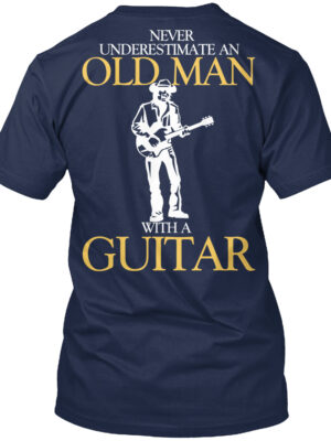Never Underestimate Old Man Guitar Shirt