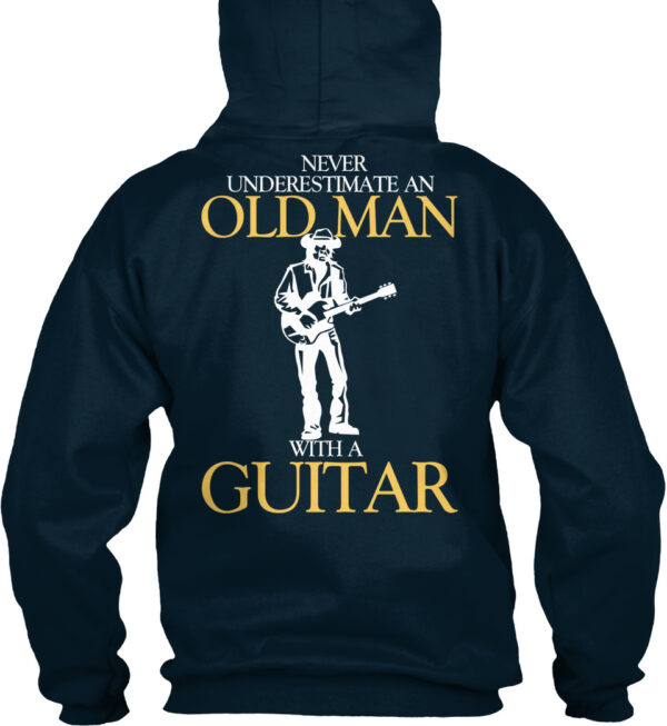 Never Underestimate Old Man Guitar Shirt - Image 2