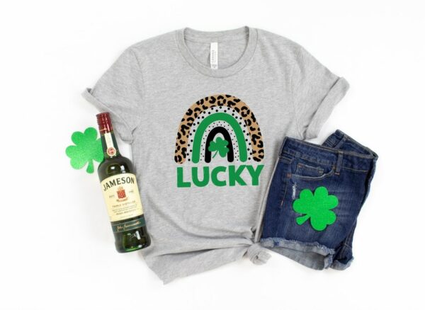 Shamrock Shirt, St Patricks Day Shirt, Rainbow Shirt, Lucky Me Shirt Leopard Print Shirt, Kiss Me Shirt - Image 2