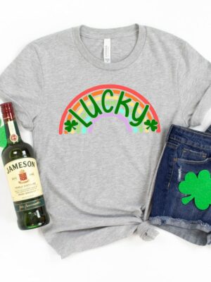 Shamrock T Shirt, St Patricks Day Shirt, Rainbow Shirt, Lucky Me Shirt, Irish Shirt, Leopard Print Shirt, Kiss Me Shirt