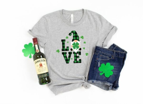 St Patricks Day Gnomes Love Shirt, Patricks Day Gnome Shirt, Saint Patricks Day Family Matching Shirt - Image 2
