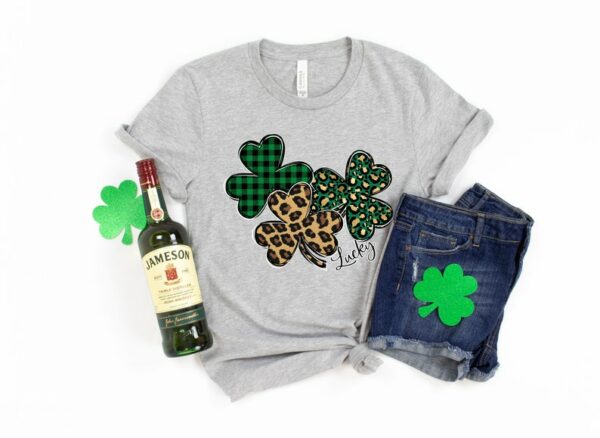 St Patricks Day Shirt, Leopard Shamrock Shirt, St. Patty's Shirt Shenanigans Drinking Shirt, Family Matching Shirt - Image 2