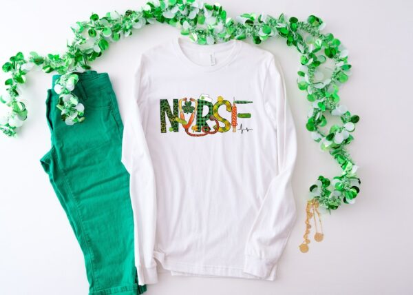 St.Patricks Lucky Nurse Shirt, Irish Shirt, Shamrock Tee, Nurse Stethoscope T-Shirt, Shamrock Lucky Nurse Gift